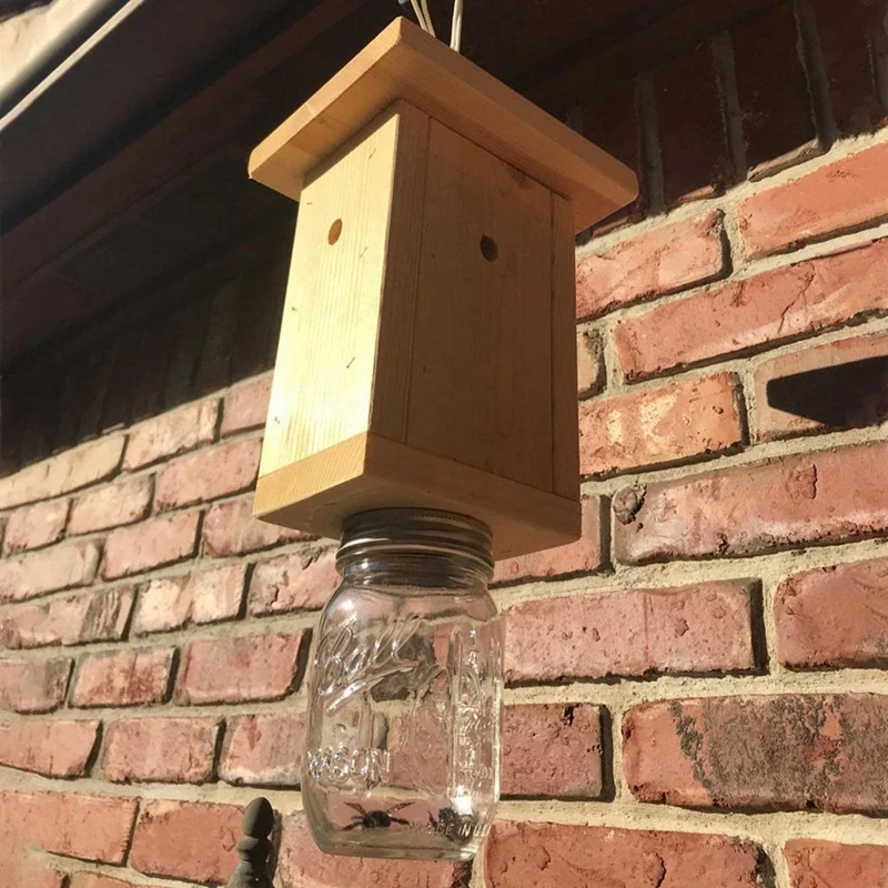 

Wasp Traps Outdoor,Easy To Use Natural Log House Style Carpenter Bee Trap - Bee Catcher Hornet Trap For Garden Durable