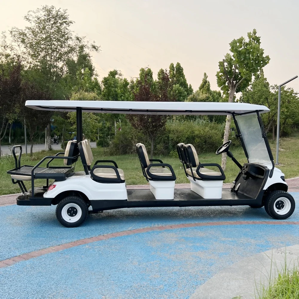 Luxurious Street Legal Lithium Battery Golf Carts 2 4 6 8 Seater Buggy Adult Electric Lifted Golf Cart with Folding Seats