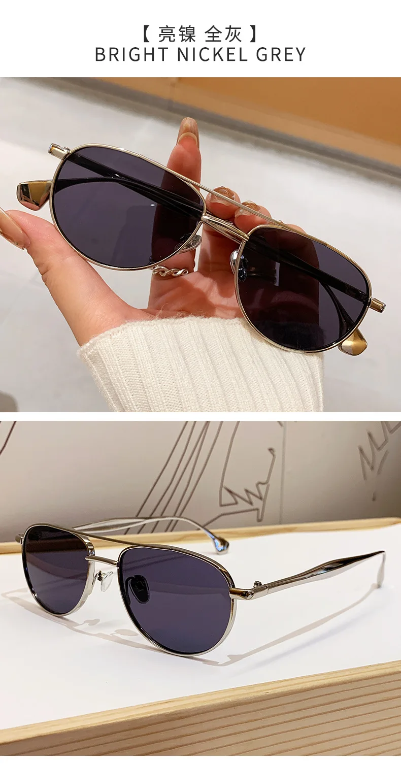 Trendy Beliebte Metall Pilot Sonnenbrille Frauen Männer Outdoor Luxus Designer Shades Sommer Reisen Stick Sonnenbrille Männlich UV400 – Detail 12