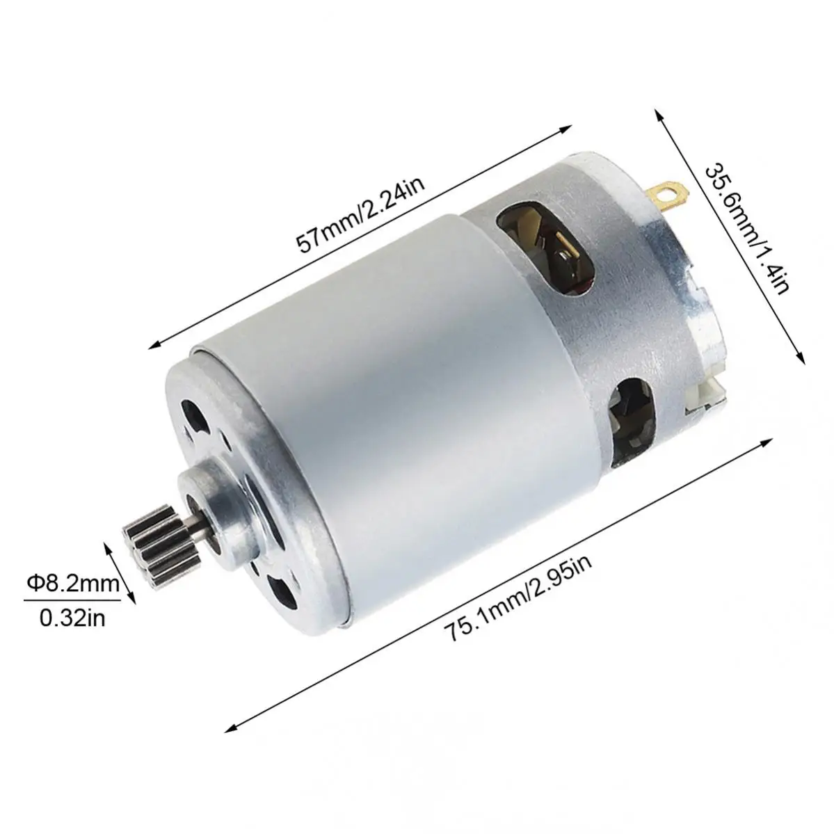 RS550 DC Motor 10.8-25V 25000RPM Electric Saw Micro Motor for DIY Electric Tools with 8.2mm 14Teeth Gear, 550 Micro DC Motor