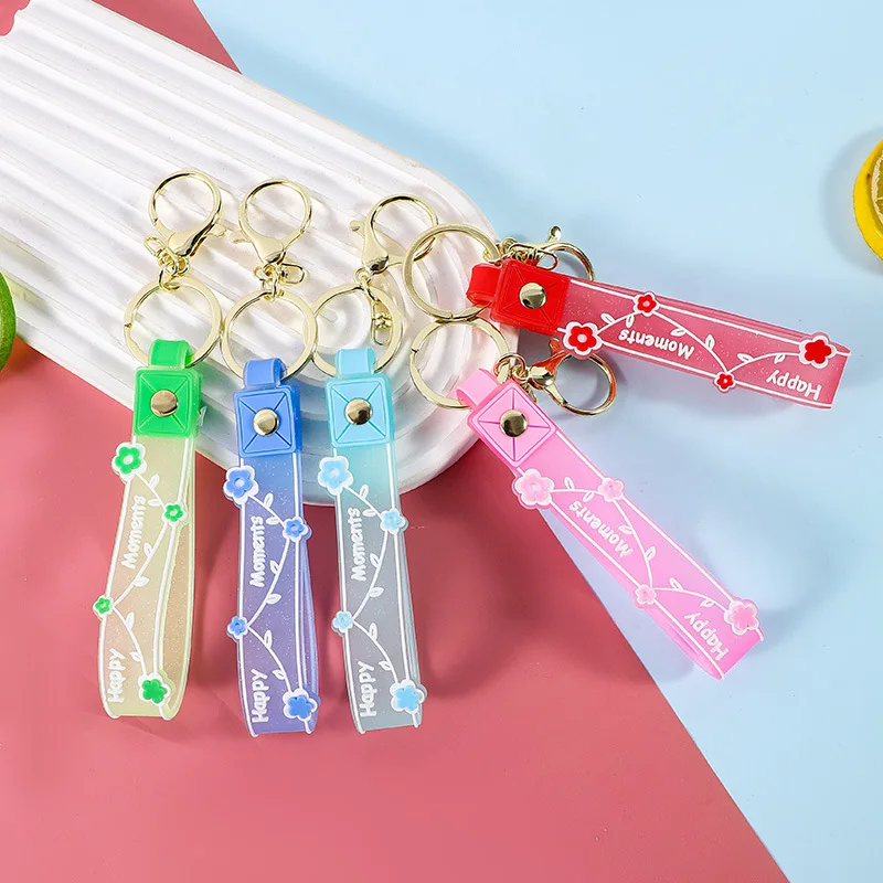 

Miniso Цветочный кожаный веревочный брелок-подвеска, масляная плавающая фигурка, брелок для ключей