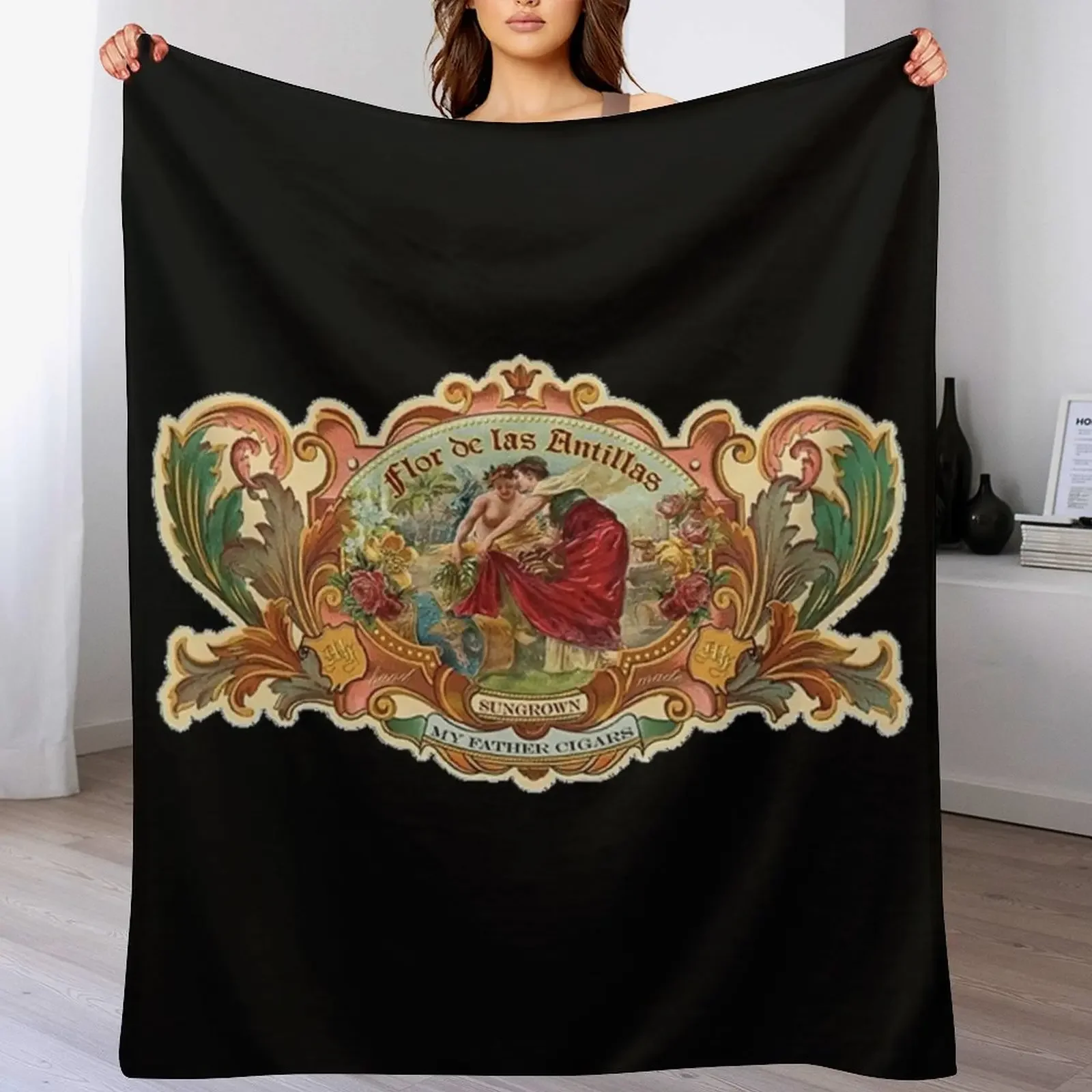 

My Father Cigar Logo Throw Blanket Thin Picnic Plaid on the sofa blankets ands Blankets