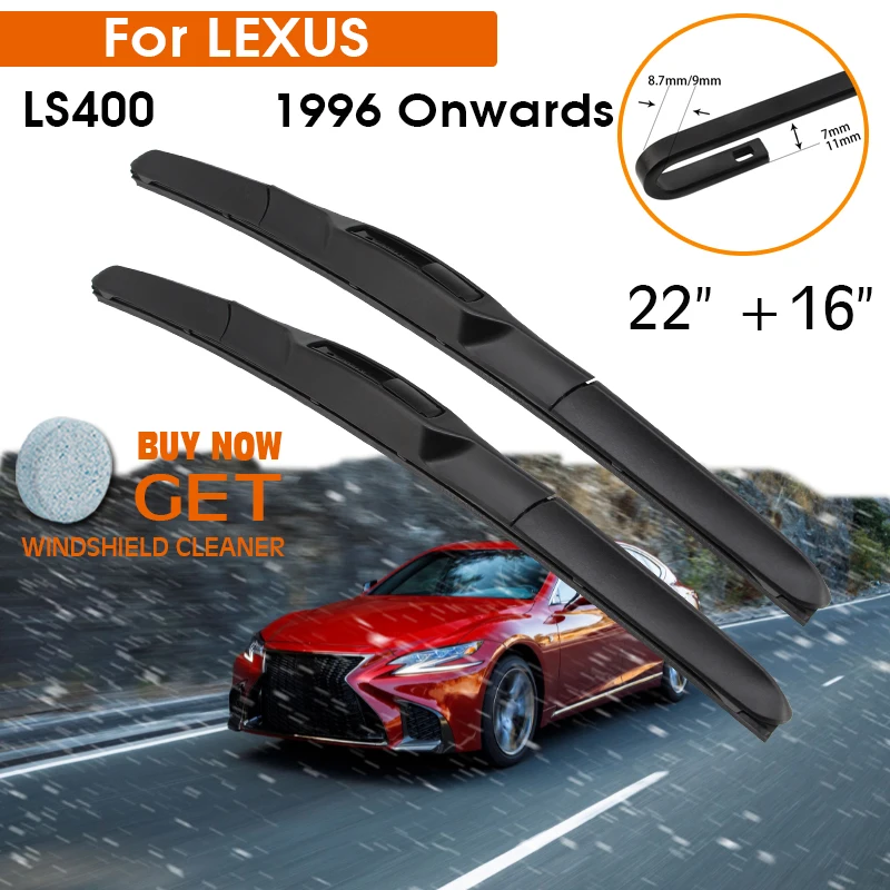 

Car Wiper Blade For LEXUS LS400 1996 Onwards Windshield Rubber Silicon Refill Front Window Wiper 22"+16" LHD RHD Accessories