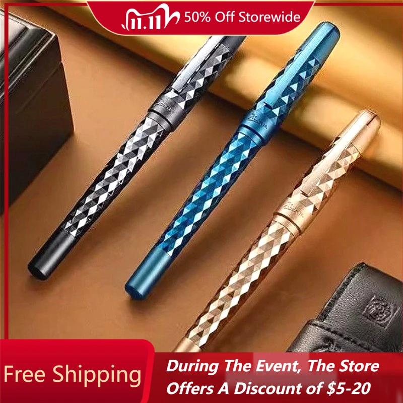 

Ограниченная серия сапфировой резки, уникальный дизайн, перьевые ручки Pimio 86, ручка из 14-каратного золота F, коллекция 0,5 мм, роскошные подарочные ручки синего цвета