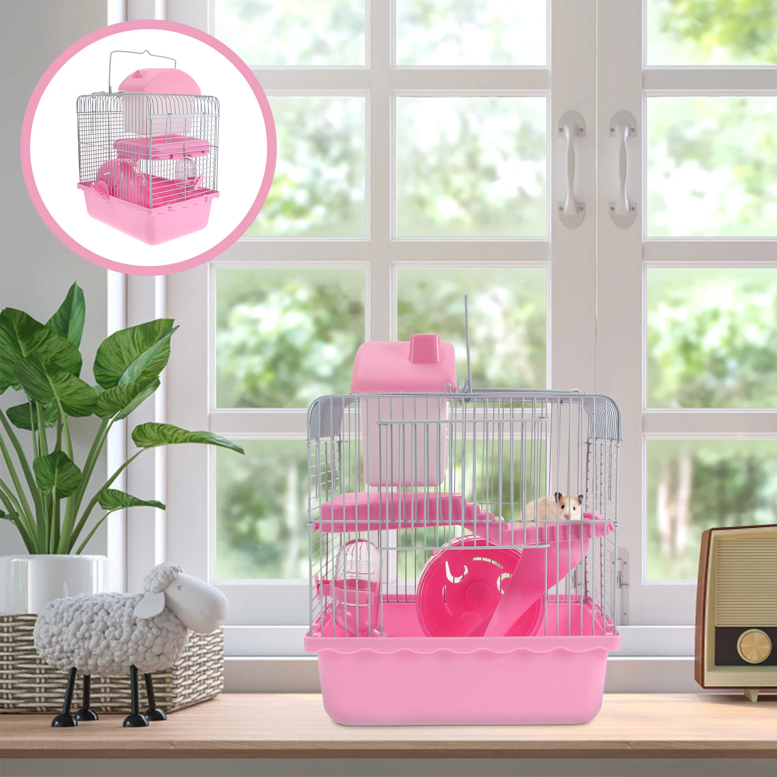 

Double Cage Pet Hamster Villa Nest House Hedgehog Chinchilla Guinea Pig Toy Hideaway Durable