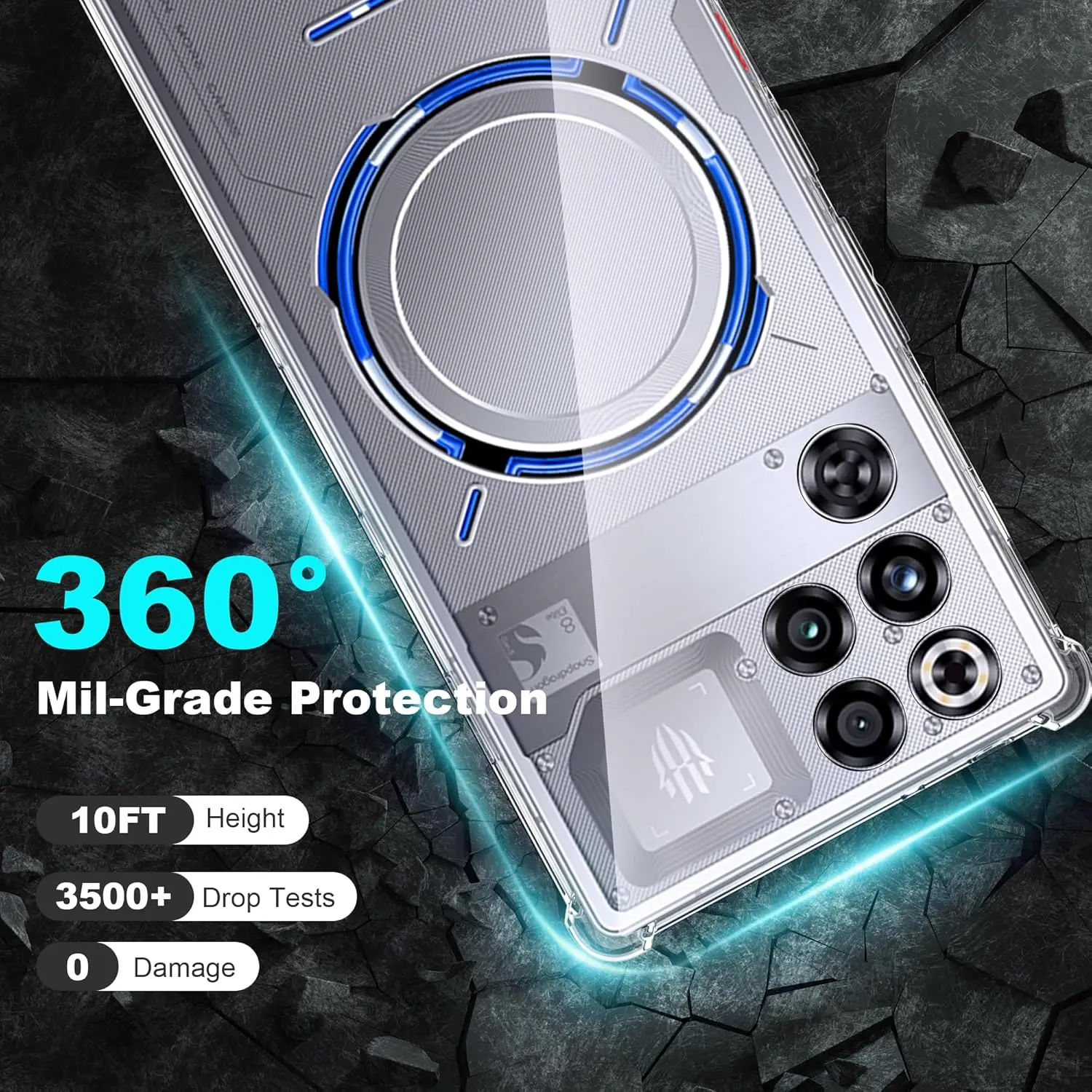 TPU Transparent Phone Case for ZTE Nubia Red Magic 11 Pro RedMagic 11 Pro Protective Cover Shockproof Back Shell Fundas