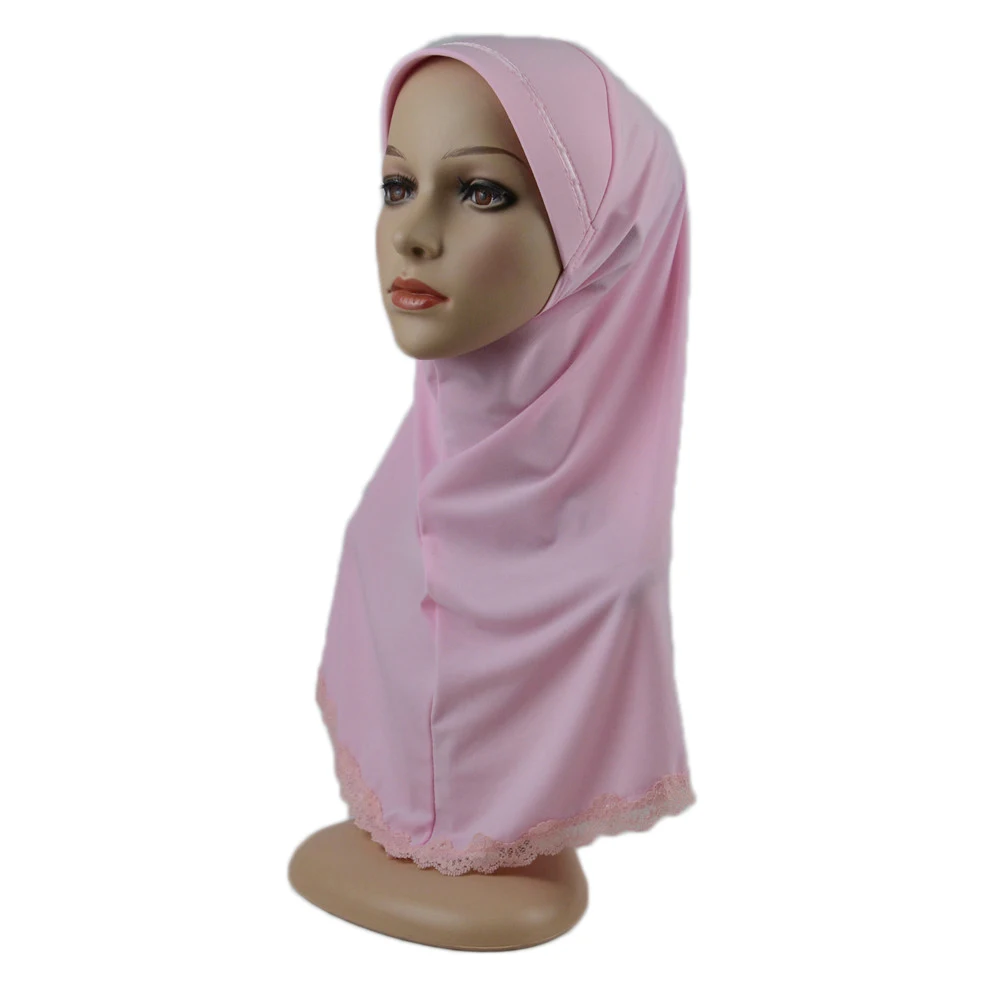 Foulard instantané Hijab pour enfants musulmans, une pièce, foulard islamique Amira, chapeau de prière arabe, prêt à porter, casquette de 6 à 12 ans
