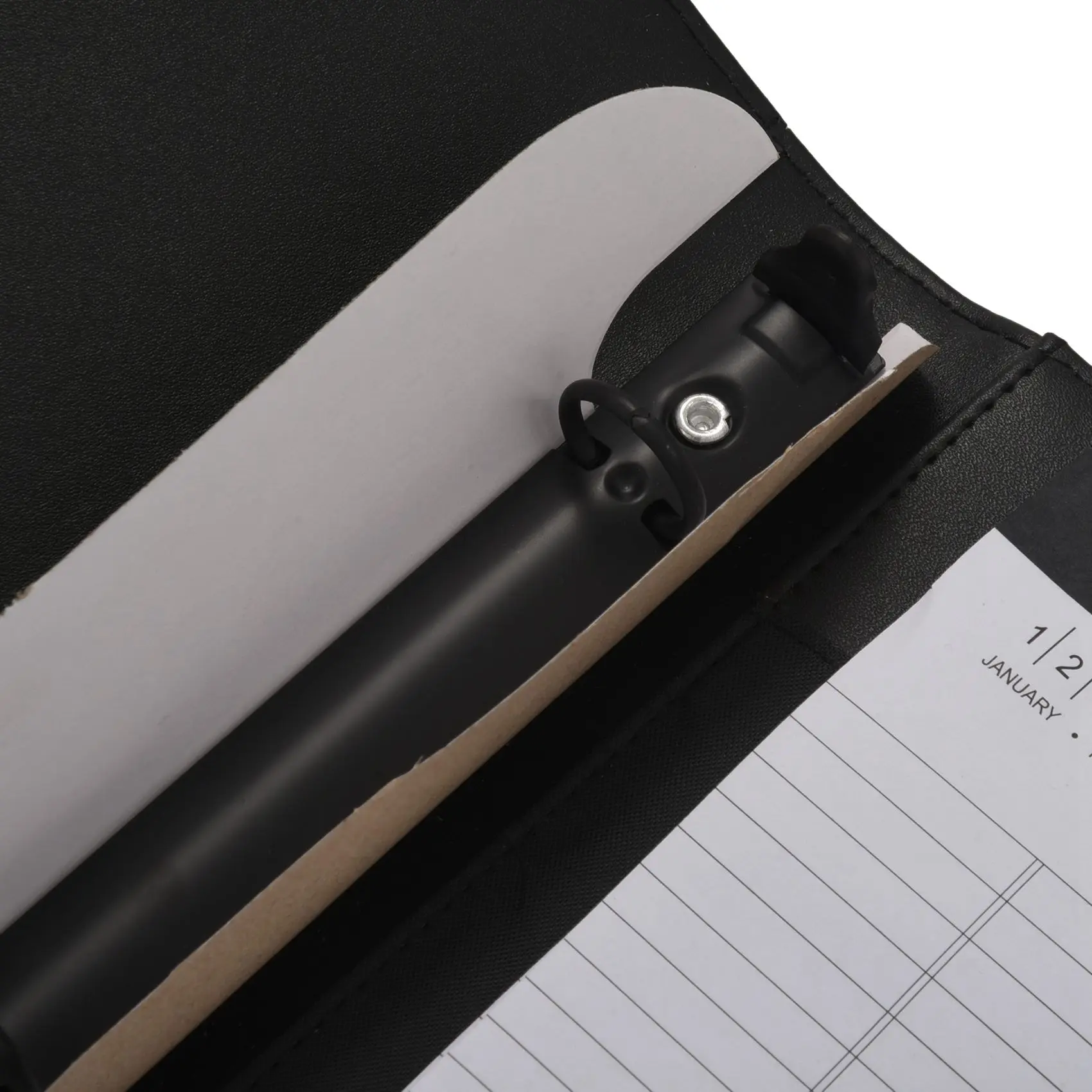 A34M-A4 Leather 3 Ring Business Binder Padfolio Multipurpose Padfolio With Notebook Pad For Interview & Business