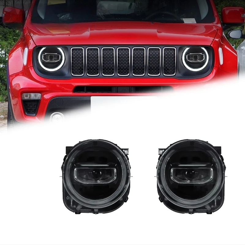 

Автомобильные фары FT для Jeep Renegade 2015-2021: полностью светодиодные проекционные фары с дневными ходовыми огнями, автомобильные аксессуары