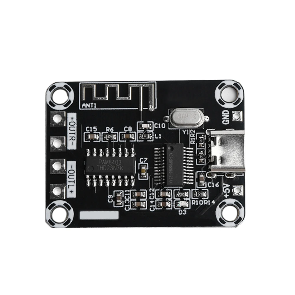 DC5V 5W+5W Bluetooth Power Amplifie Module PAM8403 Stereo Class D Audio Power Amplifier Chip BT5.0 Support 4-8ω Speaker