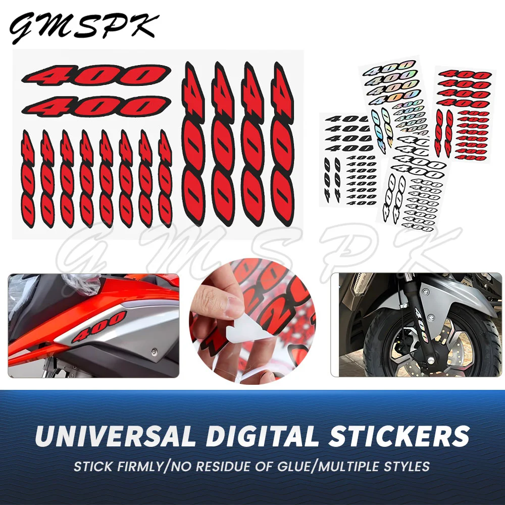 

Наклейки на мотоцикл номер 400, пригодные для Honda Yamaha KTM Suzuki Kawasaki Ninja 400 Z400 XMAX XV DRZ NX VFR CB CBR EXC 400