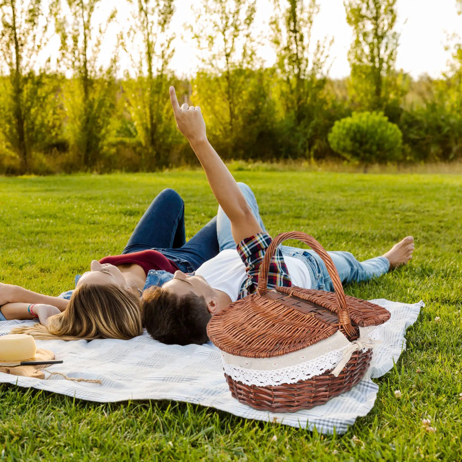 

Многофункциональная плетеная корзина для хранения: Изысканное исполнение, портативный контейнер для пикников, садовых прогулок, романтических встреч и путешествий