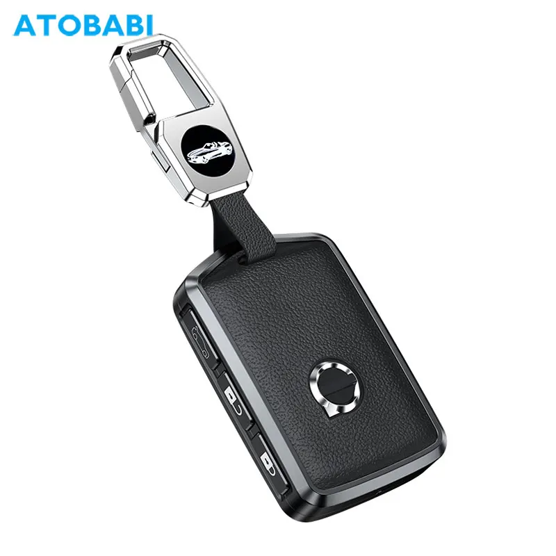 Aluminum Alloy Frame With Leather Car Key Case Smart Remote Control Fobs Protect Cover For Volvo XC90 S90 V90 XC60 XC40 V60 2020