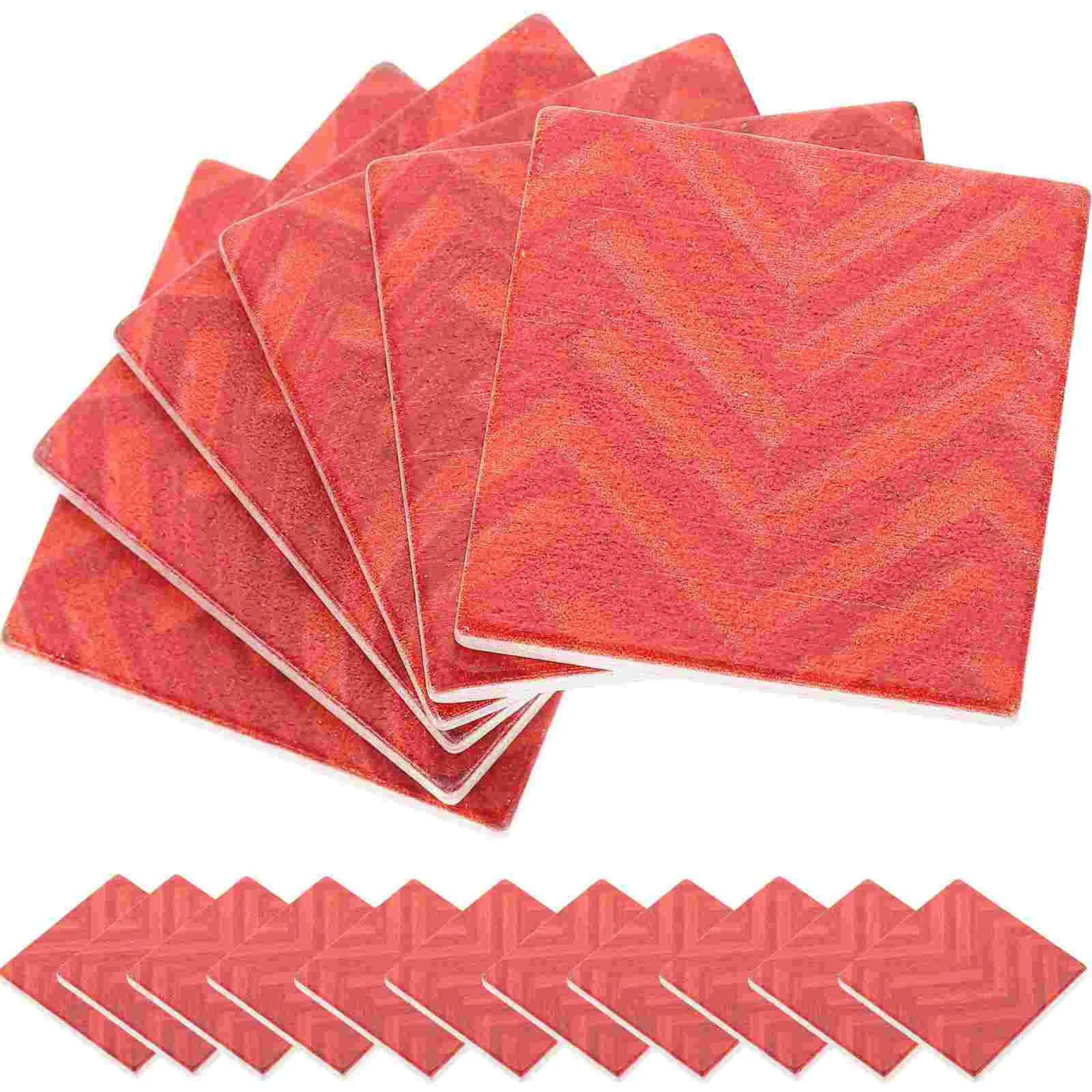 18 Pcs Mini Floorboard Dollhouse Flooring Model Flash Card Checkered Wooden Area Rugs