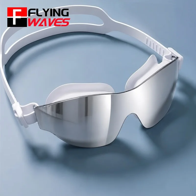 Onepiece HD Lens Stylish Borderless Swimming Goggles Waterproof Anti‑Fog Diving Swim Glasses Wide View for Adult Men Women