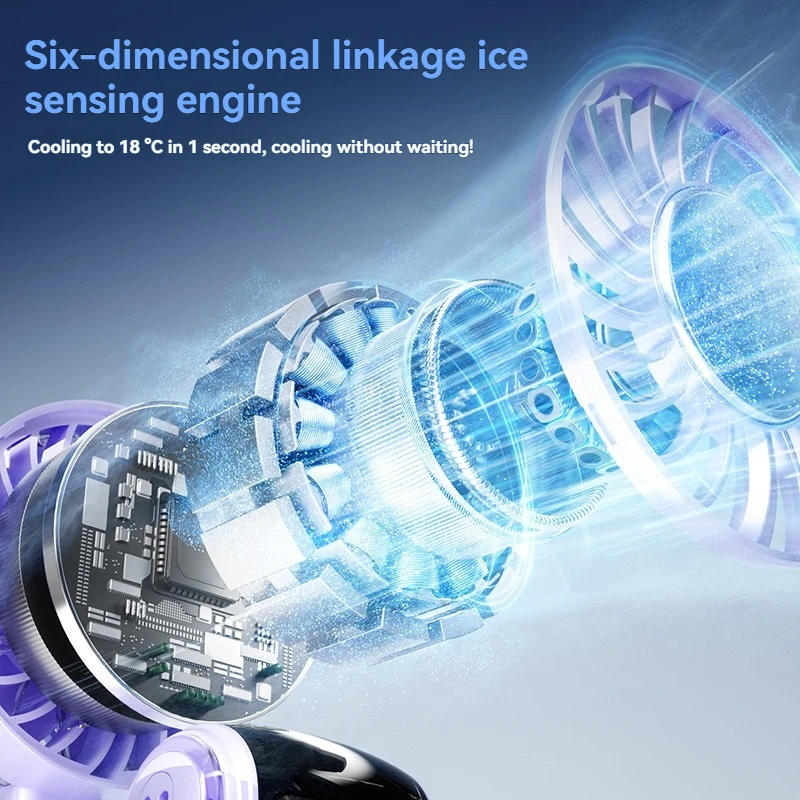 2025년형 신형 아이스 컴프레스 고속 팬 반도체 냉각 휴대용 목걸이형 디지털 디스플레이 접이식 선풍기