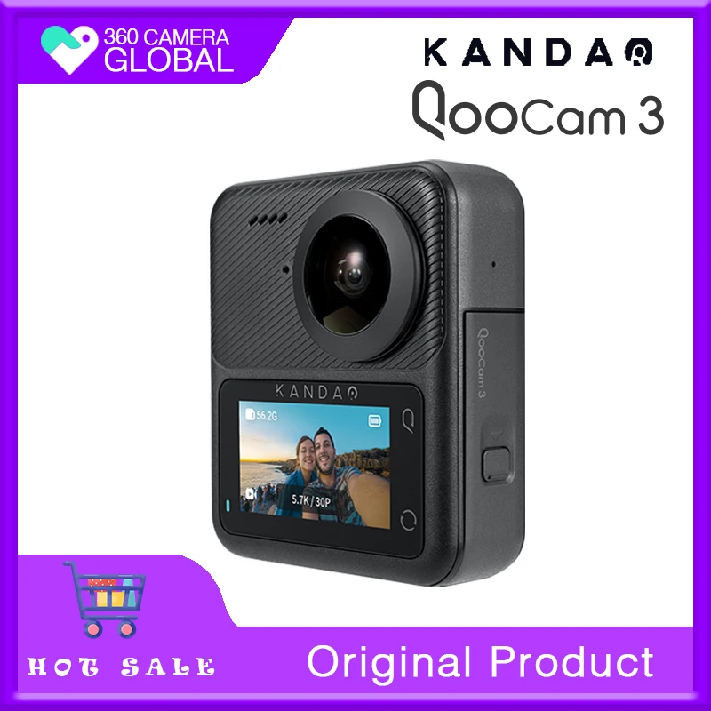 OKE DAO-Caméra d'action panoramique QooCam3, 5.7K, HD, anti-tremblement, étanche, Vlog, ski, moto en plein air, 3, 4