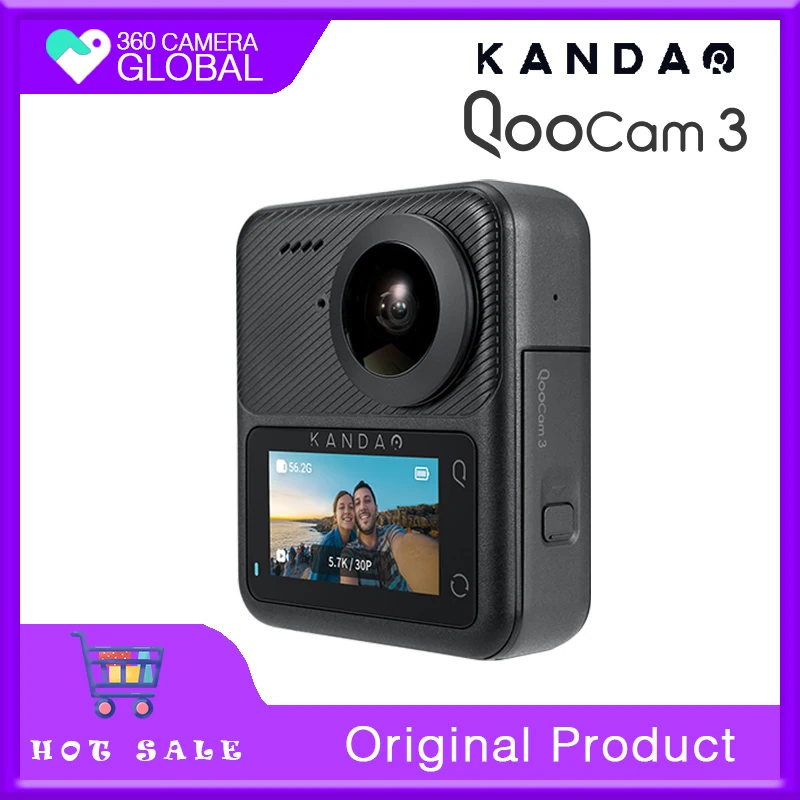 KanDao QooCam3 panoramiczny kamera akcji 5.7K HD anti-shake wodoodporny kamera akcji Vlog jazda na nartach nurkowanie akcesoria do motoru