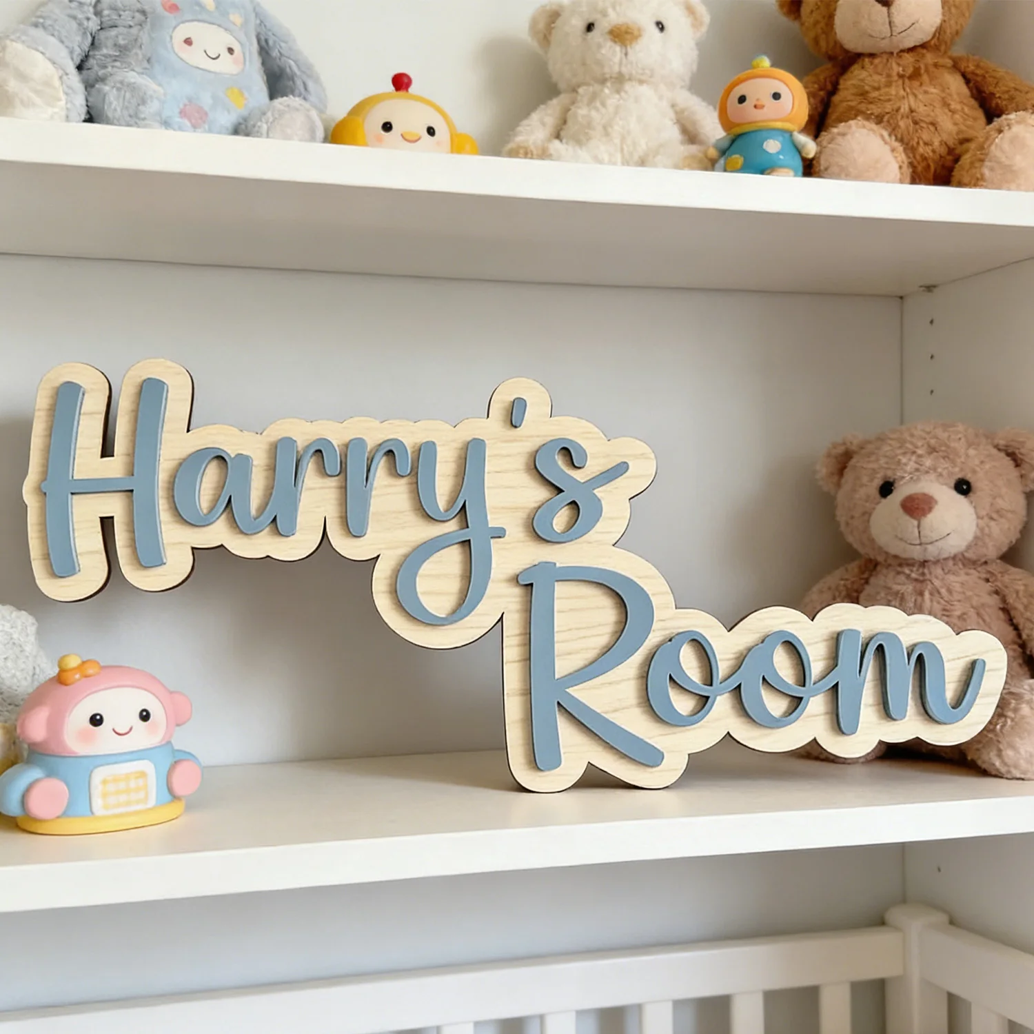 1pc Customizable Double-layer Name Tag, Wooden Customized Gift, Home Decoration, Wall Decoration, DIY Home Decoration