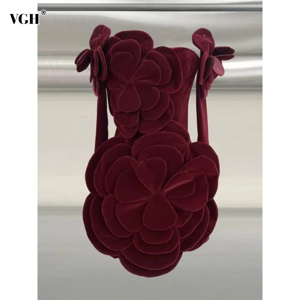 VGH Solid Patchwork Appliques Sexy Mini Dresses For Women Strapless Sleeveless With Gloves Slimming Evening Party Dresses Female