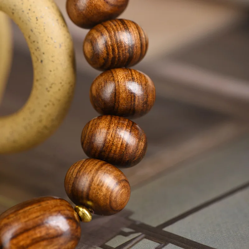 Black rosewood abacus , vintage material, DIY Buddhist bead bracelet, jewelry, hand-held prayer beads, wooden strin