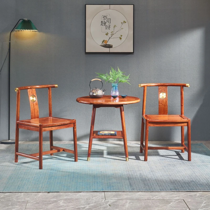 

ZYY balcony small round table new Chinese-style small table and chair combination household coffee chess and card table