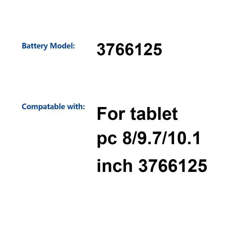 

Надежная замена аккумулятора ноутбука 4000 мАч, подходит для 3766125 8 9,7 10,1 дюйма, безопасный
