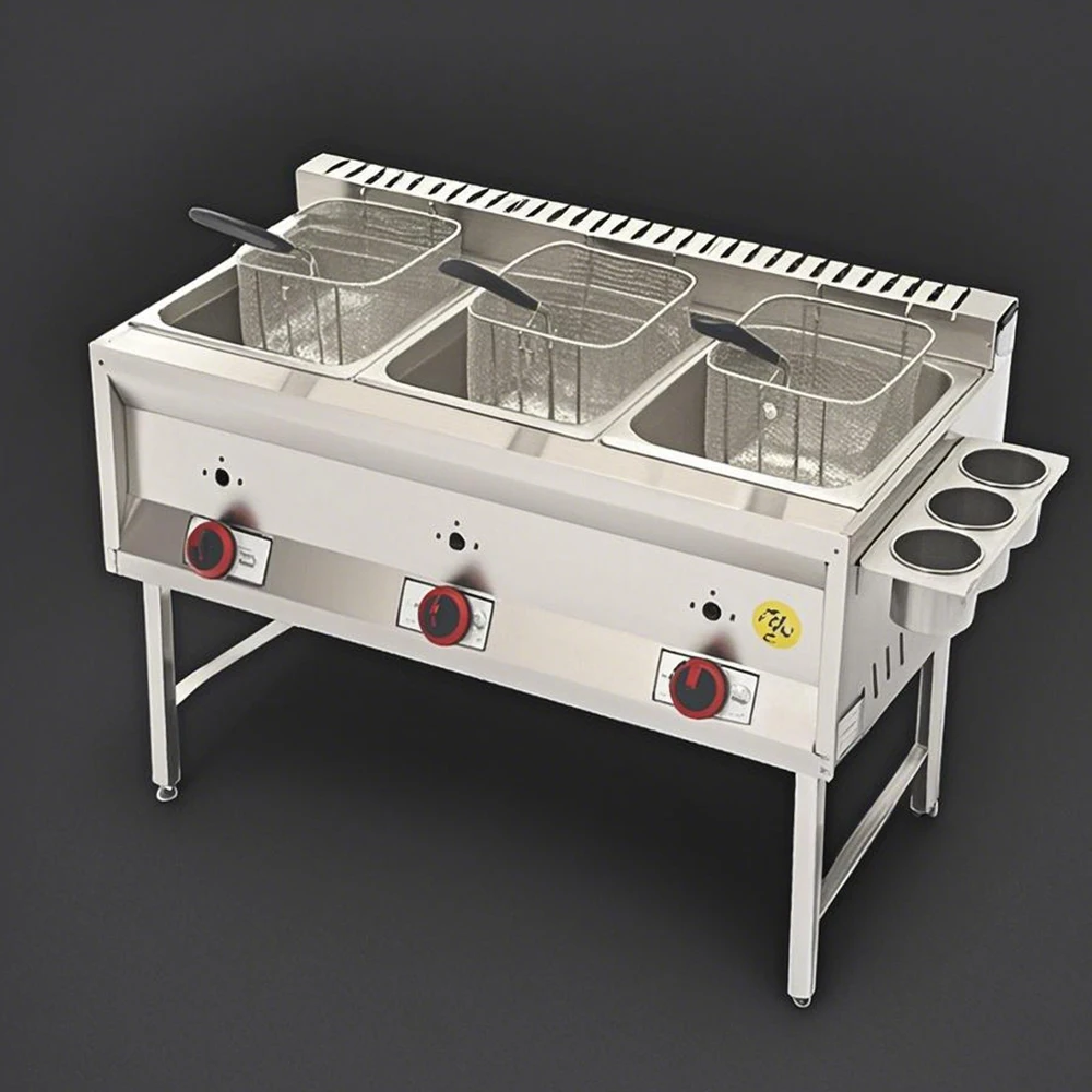 

High- Capacity Gas Deep Fryer Gas-Fueled Kitchen Stainless Steel Fries Machine For Potato Chip Deep-Frying Foods