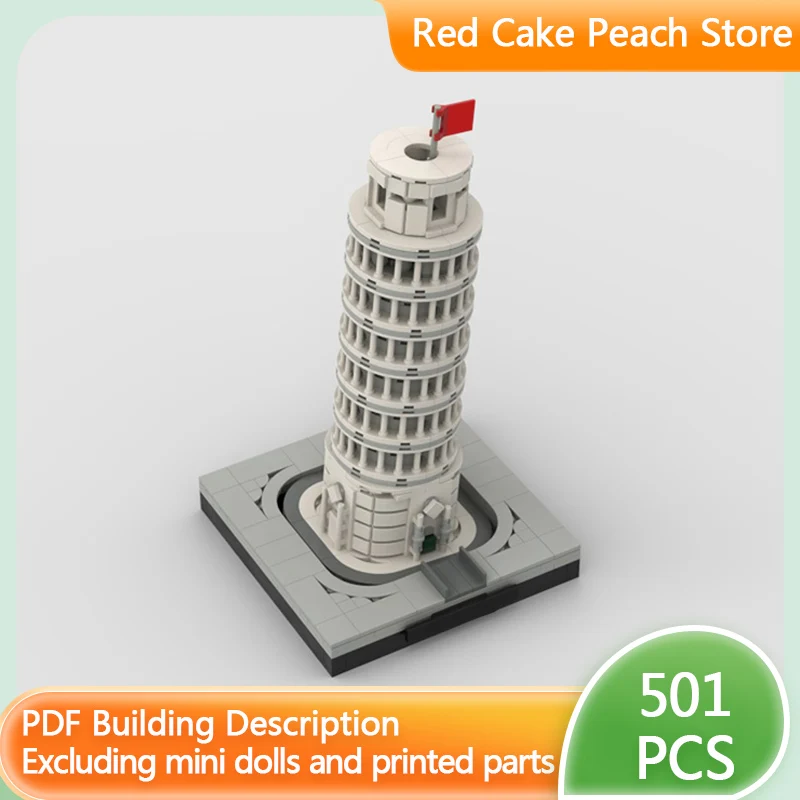 

City Street View Model MOC Building Bricks Leaning Tower Of Pisa Modular Technology Children Holiday Gifts Assemble Toys Suit
