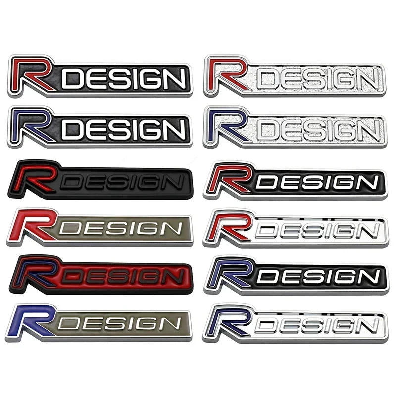 Car Front Hood Grille Emblem R Design Logo for Volvo V70XC S60L S70 S80 V50 XC70 XC80 Auto 3D Bagde Sticker Accessories