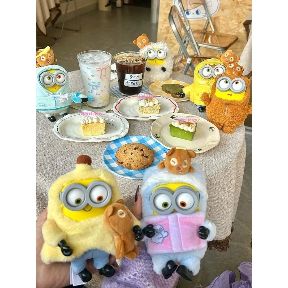 Minion Bob Tim Cosplay Blind Box Sheep Banana Hoodie Costume Doll Surprise Box Cartoon Toy For Kids Collectors