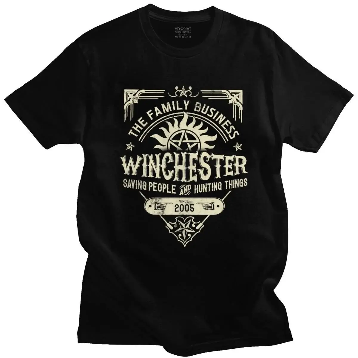 Hip Hop Supernatural Winchester Business T-Shirt Y2k Neues Design T-Shirt Lässiges, locker sitzendes Print-Oberteil TV-Show T-Shirt Merch Unisex