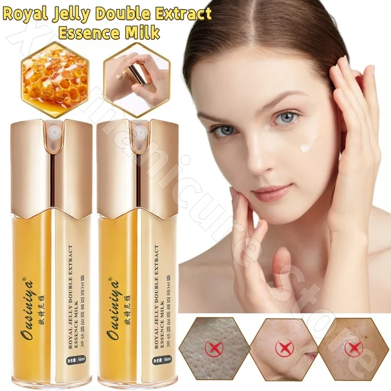 Royal Jelly Double Extract Essence Milk Replenishing Moisturizing Firming Brightening Lightening Dullness Improve Roughness 56ml