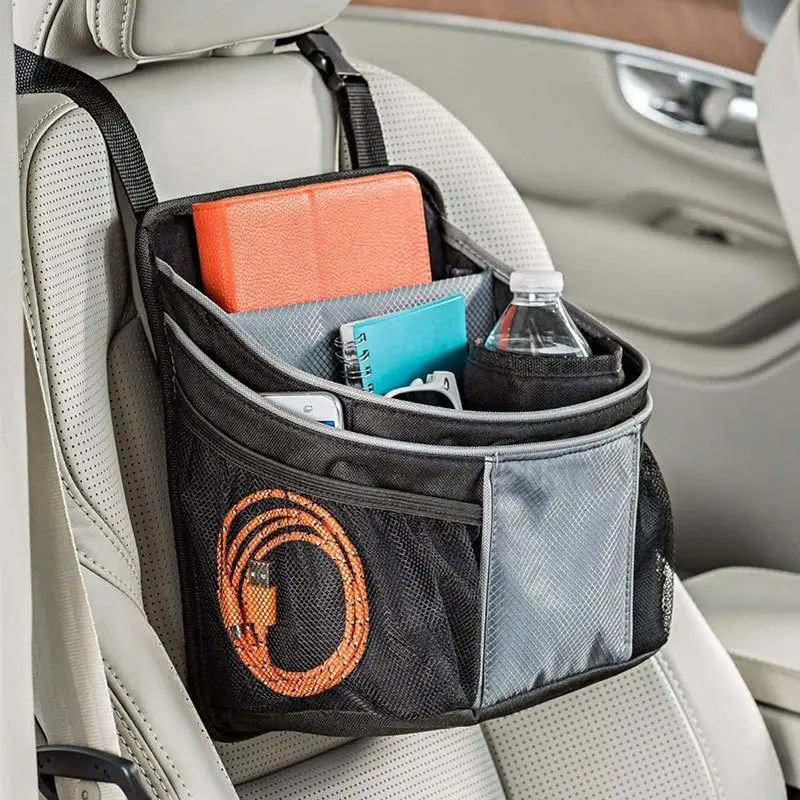 

Multi-Function Car Storage Bag - Seat Back Hanging Trash Bin & Organizer Pouch for Front/Rear Seats