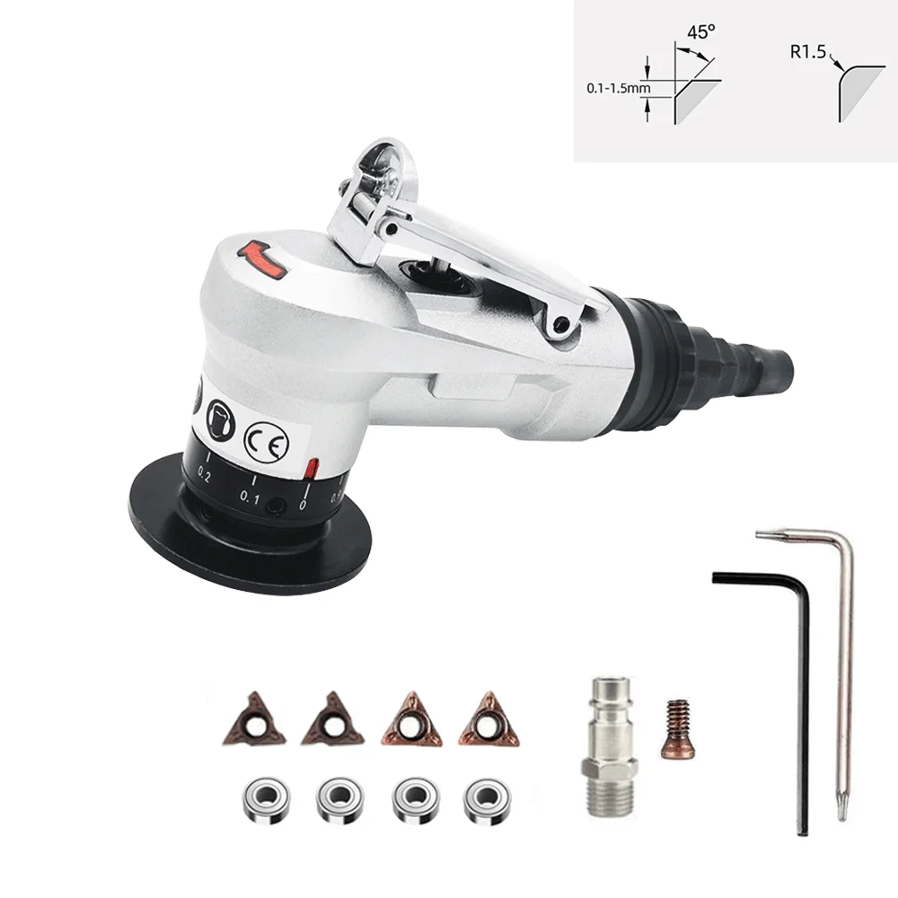 

Mini Máquina Biselado Neumática para Desbarbado Orificios Internos, Insertos Carburo Lineales para Torneado y Rodamient