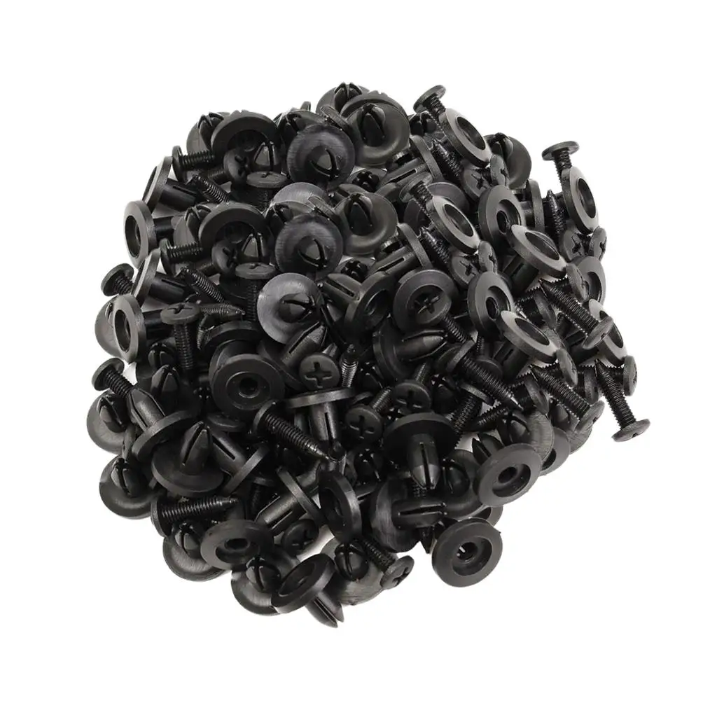 Car Bumper Clips Push Type Nylon Fastener 100pcs Retainer Rivets for Bumper Shield and Mud Flap