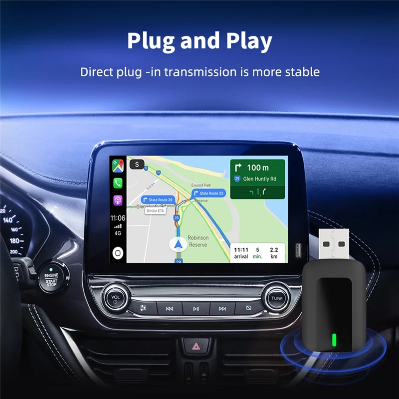 

A11M-проводной к беспроводному автомобильному адаптеру Carplay Android Auto Smart Mini Box Plug and Play Wi-Fi 2 в 1, автомобильный AI Box