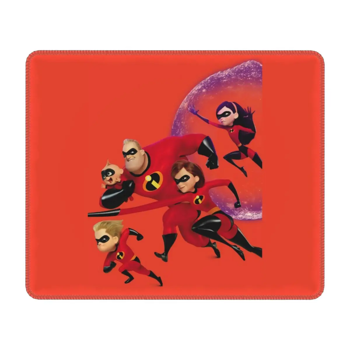 Custom The Incredibles PC Desk Mouse Pads Mousepad with Stitched Edges Anti-Slip Rubber Elastigirl Jack Parr Mouse Mat for Gamer