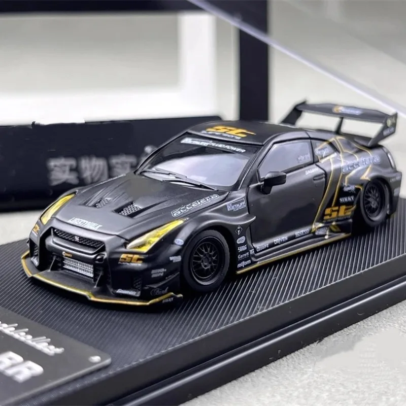 In Stock1:64 LB GTR R35 Black Ghost claw alloy die-cast miniature simulation car model Creative decorative item Festival gift
