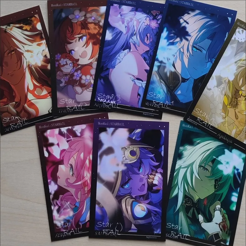 8Pcs/Pack  Merch Fans Collection Character Cards Tribios Castorice Mydei Cipher Anaxa Phainon Aglaea Hyacine