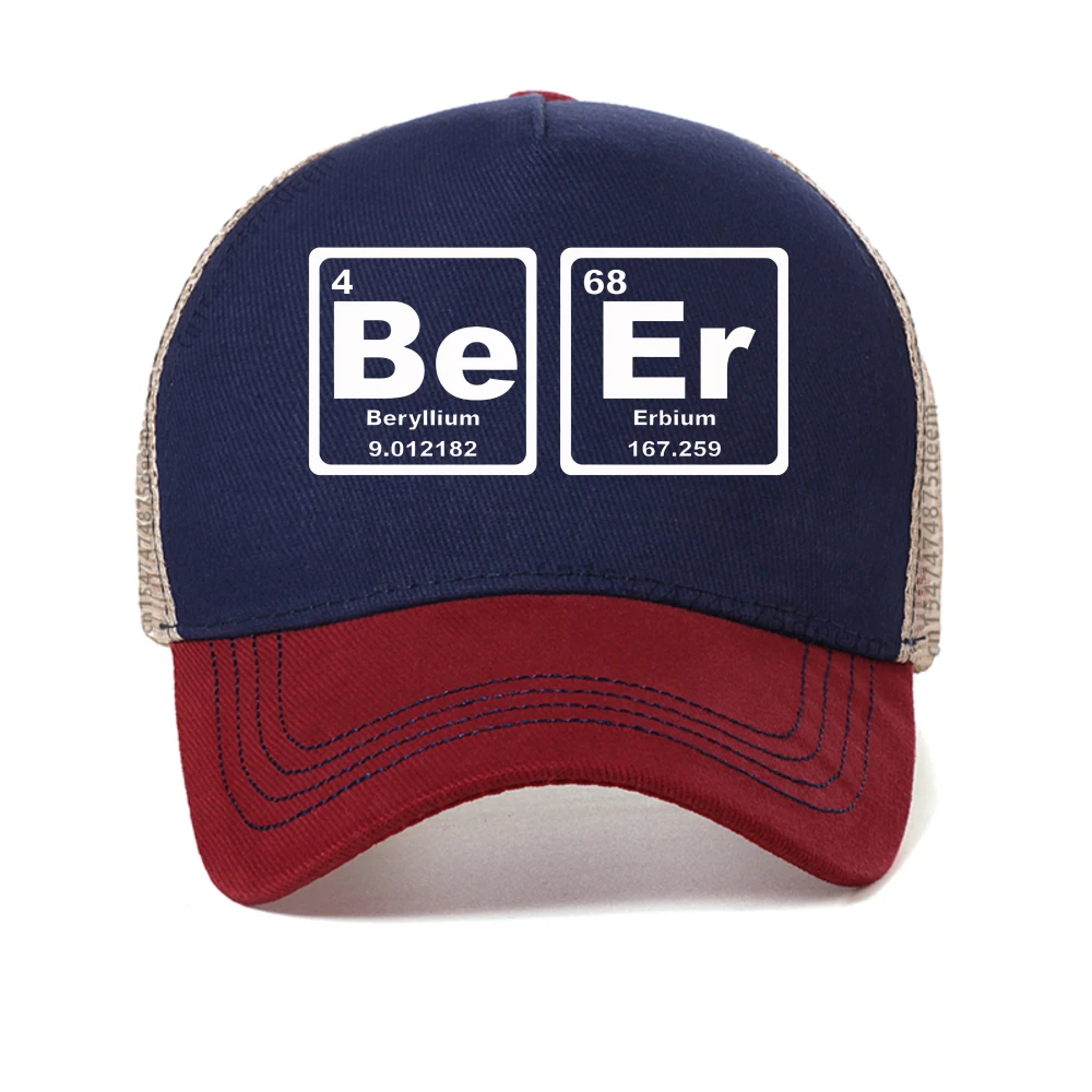 

Beer Periodic cap Periodic Table Geek Graphic baseball caps Element of Beer Nerdy Science Unisex Style snapback hat trucker hats