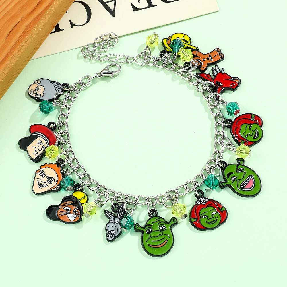 سوار نسائي كرتوني لطيف، قلادة من سبيكة الوجه الأخضر، مكياج للخروج للارتداء، هو هدية جيدة للأصدقاء والصديقات. #3