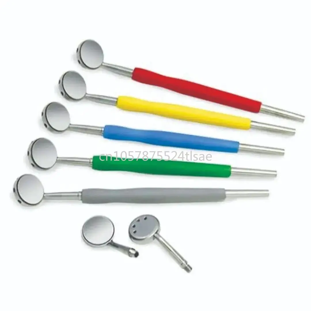

Dental nozzle mirror with handle