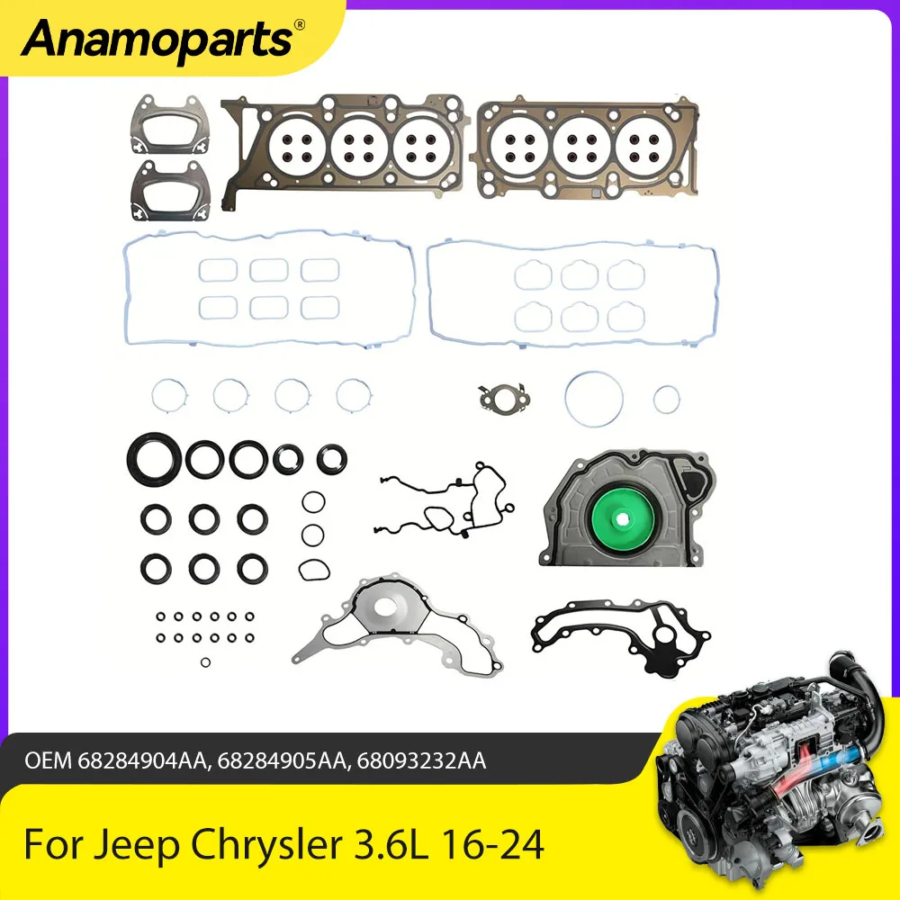 

Engine Parts Cylinder Head Gasket Set Kit Fit 3.6 L ERC GAS V6 For Jeep Wrangler Chrysler Pacifica Dodge Durango Ram 3.6L 16-24