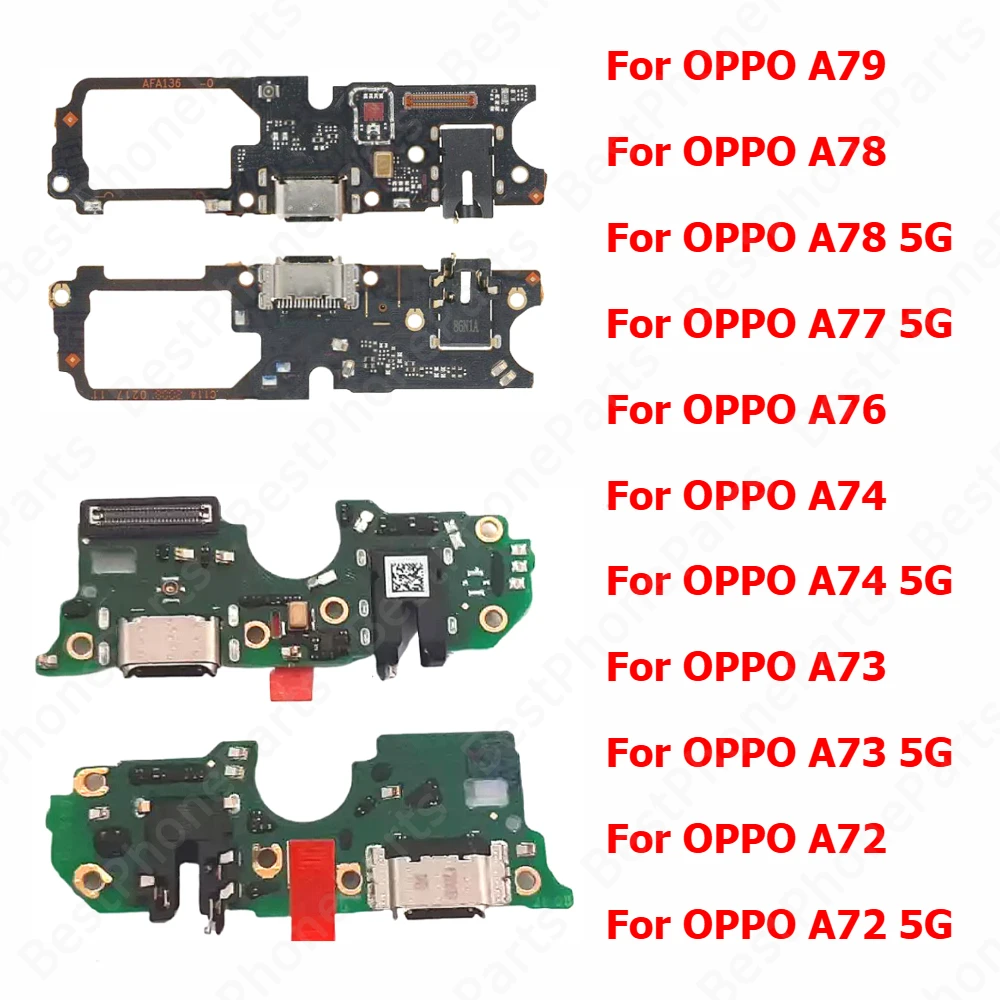 Charging Port For OPPO A79 A78 A77 A76 A74 A73 A72 4G 5G Charge Board Plate Ribbon Socket Usb Connector Phone Parts Flex Cables