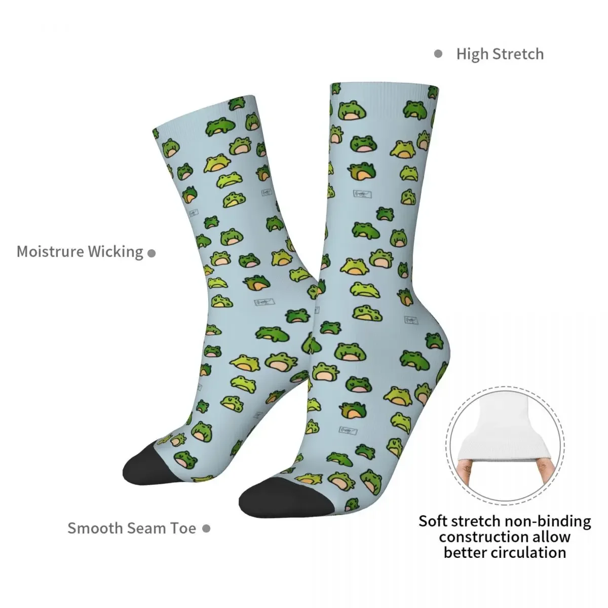 Frogs Doodle Socks Harajuku Super Soft Stockings All Season Long Socks Accessories for Unisex Gifts