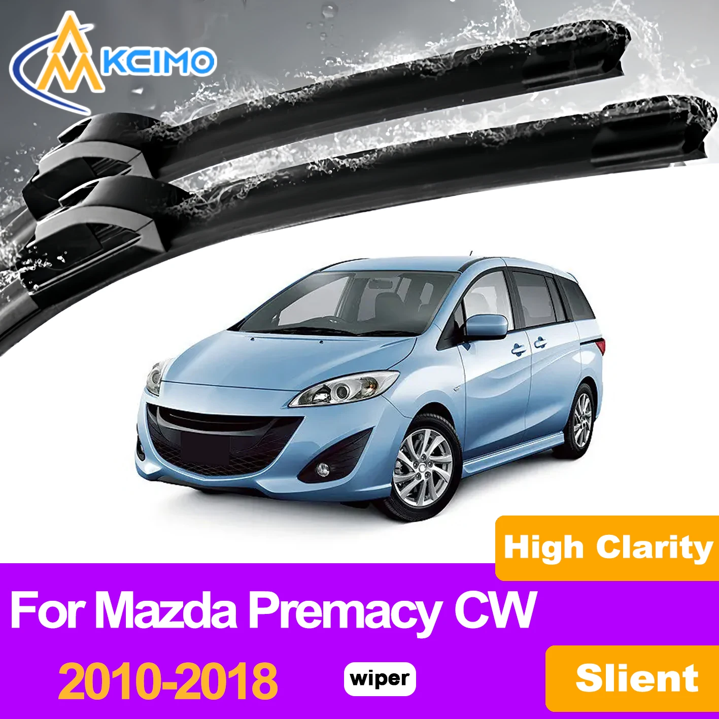 

KCIMO 2PCS Front Windshield Wiper Blades For Mazda Premacy CW 2010-2018, All Season All Weather Resistant Direct Replacement