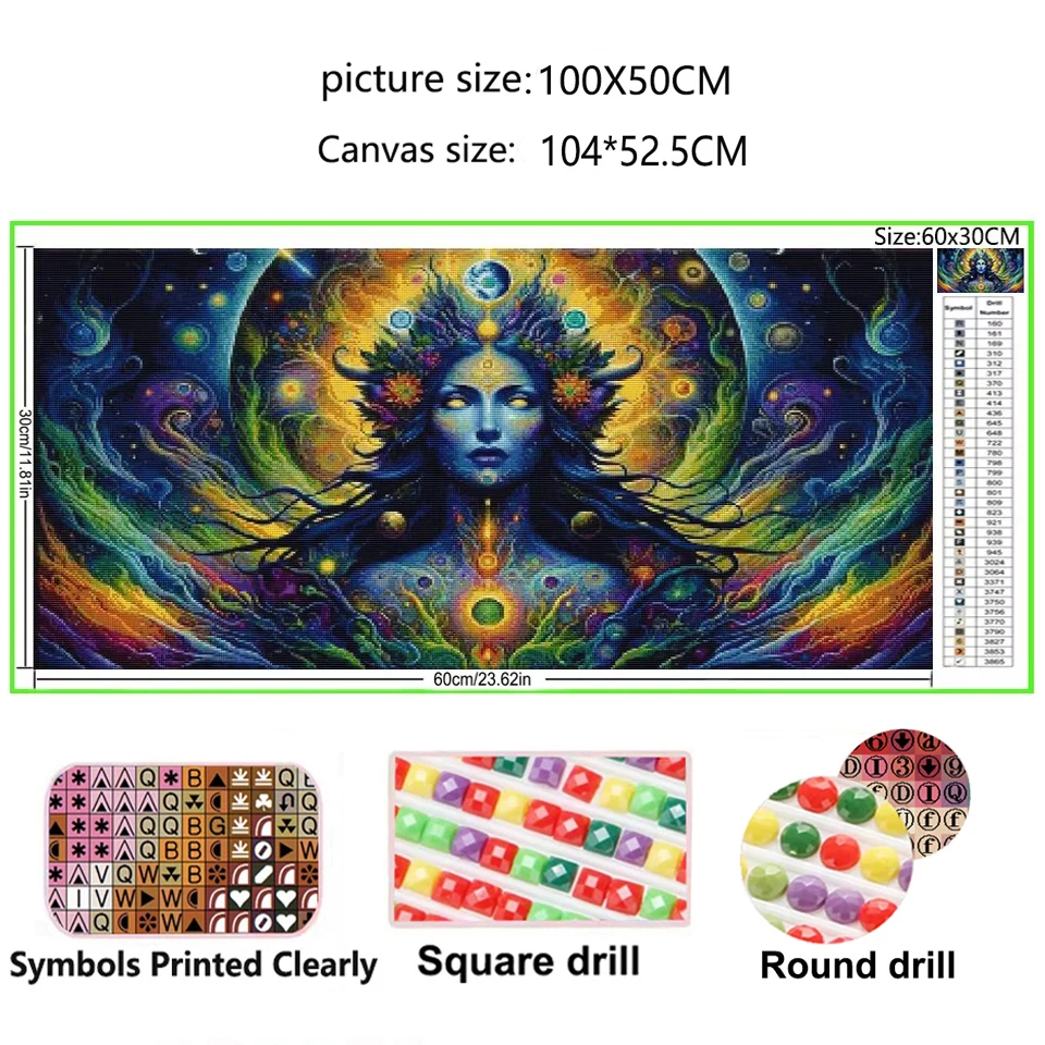 

DIY The Earth Goddess Van Gogh Style,Abstract Woman Beauty Gaia,Diamond Painting Cross Stitch Kits Diamond Embroidery Large Size