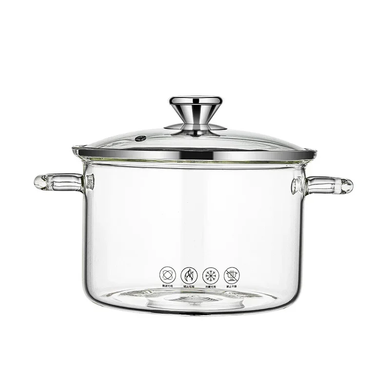 

High Borosilicate Glass Stew Pot High Temperature Resistant Gas Transparent Hot Pot Induction Cooker Professional Kitchen Pot