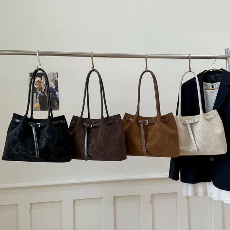 

H3CB Colorful Large Capacity Shoulder Bag Lightweight PU Handbag Compartments Underarm Bags Comfortable Daily Carry